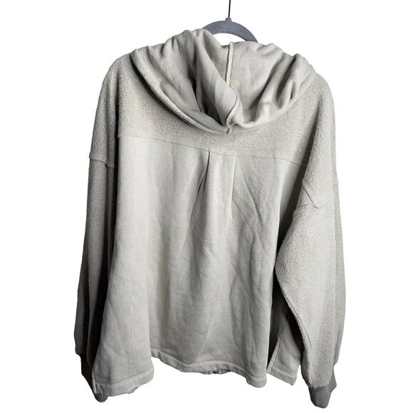 Free People Britney Cardi Jacket Hooded Sweatshirt Zip Front Oatmeal Size M NWT - Picture 7 of 10